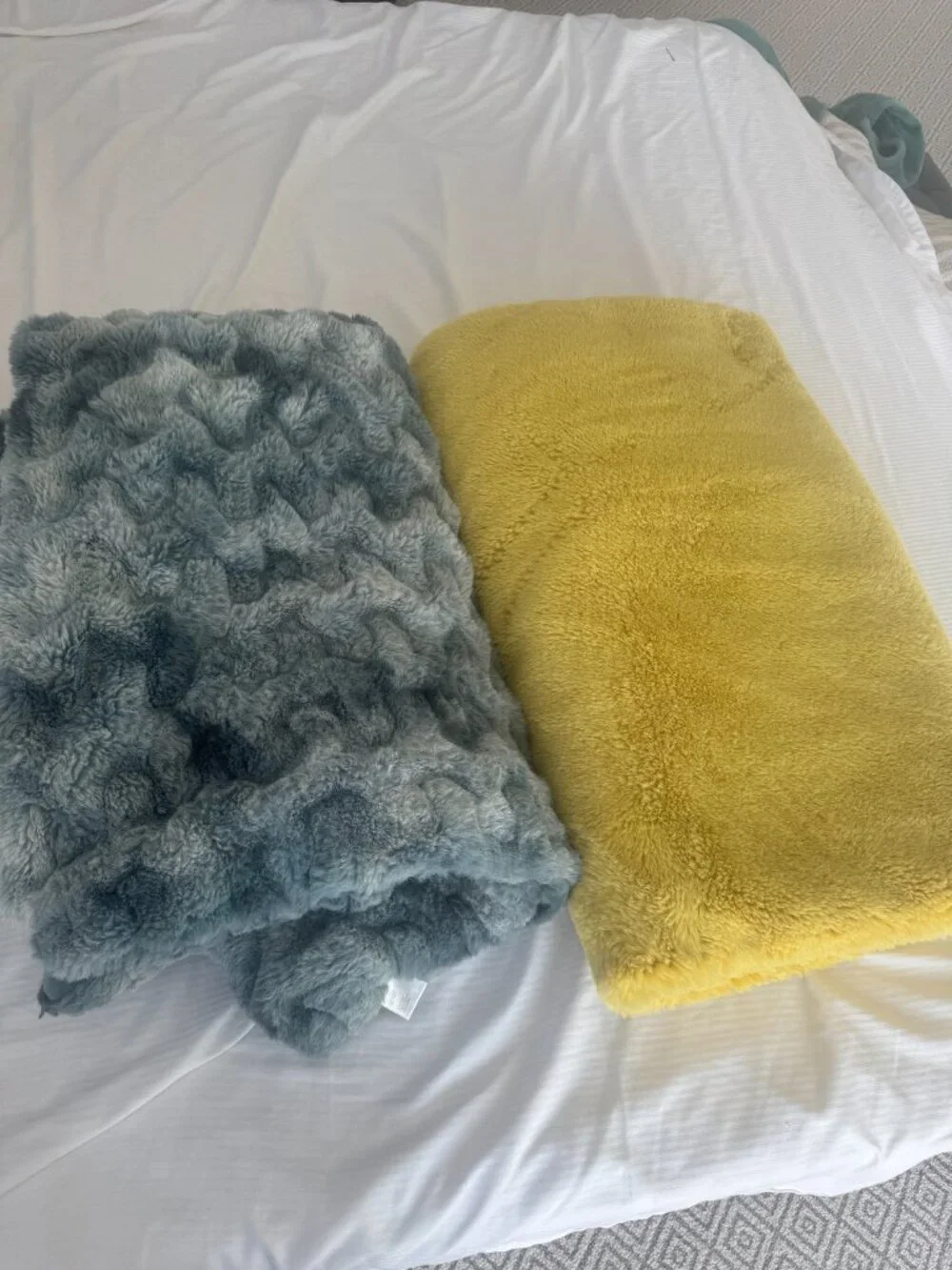 Anthropologie - 2 Faux Fur Blankets - Double Sided